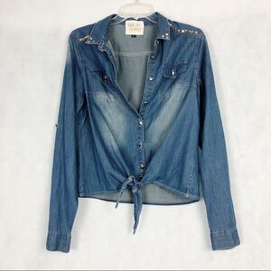 Thread & Supply Large Jean Top with Tie Bottom